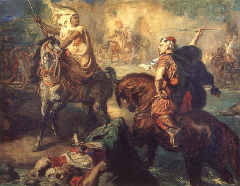 Theodore Chasseriau Arab Chiefs Challenging Each other to Single Combat china oil painting image